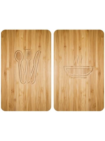 Wenko Glasschutzteller Lunch für Herd — 2 Stück in Braun, (B) 30 x (L) 52 cm