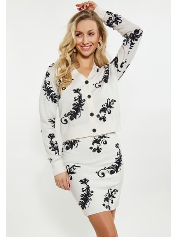 IZIA Damen Cardigan in WOLLWEISS SCHWARZ