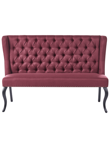 Beliani 2-Sitzer Sofa TORSBY in Rot/Schwarz - (W) 154 x (H) 106 x (L) 63 cm