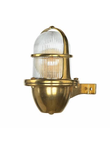 Licht-Erlebnisse Außen Wandlampe (B)11.5 x (H)18 cm in Messing