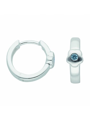 Adeliás Damen 925 Silber Ohrringe / Creolen Blüte mit synthetischer Spinell Ø 13,3 mm in bunt/multi