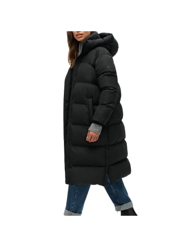 Superdry Lange Longline-Daunenjacke Schwarz