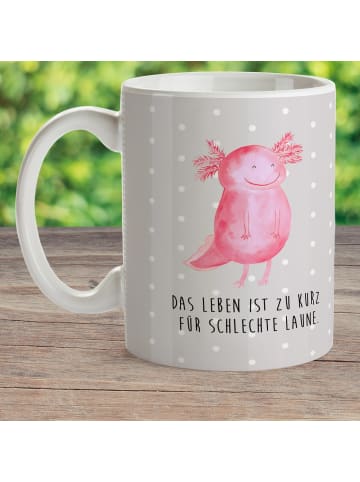 Mr. & Mrs. Panda Kindertasse Axolotl Glücklich mit Spruch in Grau Pastell