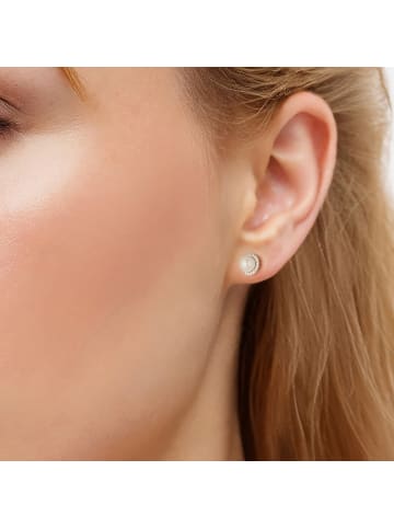 Rafaela Donata Ohrringe aus Sterling Silber mit Zirkonia Muschelkernperle in silber