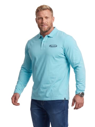Men Plus Poloshirt in helles türkis