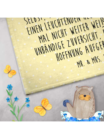Mr. & Mrs. Panda Gästehandtuch Maus Sterne mit Spruch in Gelb Pastell