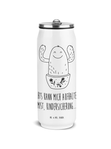 Mr. & Mrs. Panda Getränkedosen Trinkflasche Kaktus Happy mit Spruch in Weiß