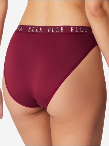 ELLE Slip High Leg Logo in schwarz, rot, dunkelrot