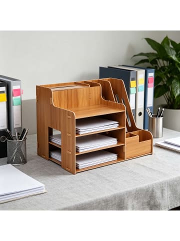 relaxdays Dokumentenablage in Dunkelbraun - (B)37 x (H)28 x (T)29 cm