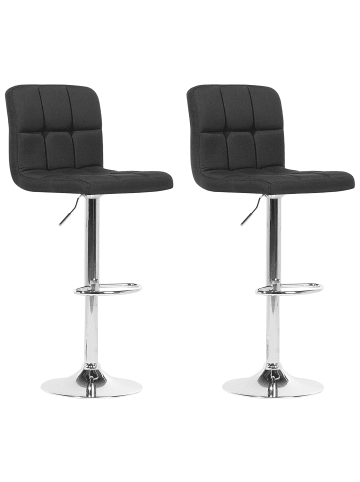 Beliani 2er-Set Drehhocker MARION in Schwarz/Silber