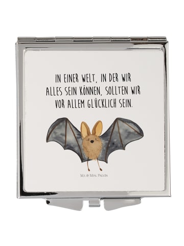 Mr. & Mrs. Panda Kosmetikspiegel Fledermaus Flügel mit Spruch in Weiß
