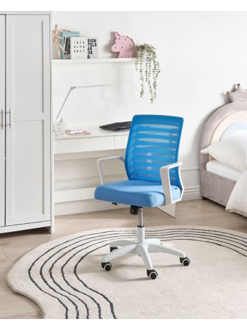 Beliani Bürostuhl RADIANT in Blau/Weiß - (W) 58 x (H) 88 x (L) 58 cm