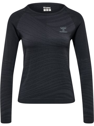 Hummel T-Shirt Raglanärmel Hmlongrid Damen in JET BLACK/FORGED IRON
