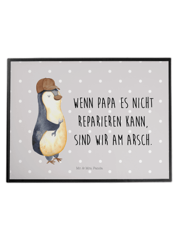 Mr. & Mrs. Panda Schreibtischunterlage Wenn Papa es nicht repari... in Grau Pastell