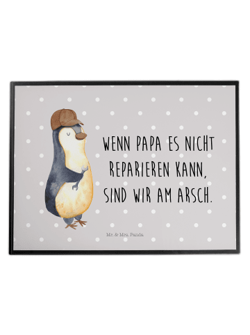 Mr. & Mrs. Panda Tischunterlage Wenn Papa es nicht reparieren ka... in Grau Pastell