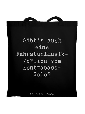 Mr. & Mrs. Panda Shopping Bag Spruch Kontrabass Solo mit Spruch in Schwarz