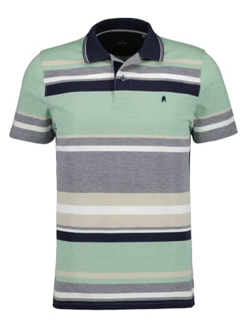 Ragman Polo striped in Grün