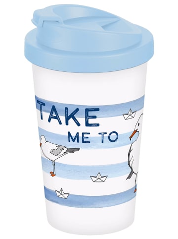 Geda Labels Coffee to go Becher Take me to the ocean in Blau - 400 ml