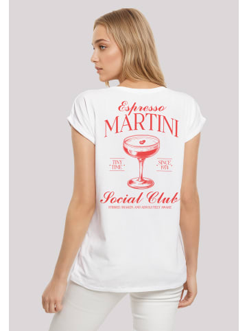 F4NT4STIC Extended Shoulder T-Shirt Espresso Martini Social Club in weiß