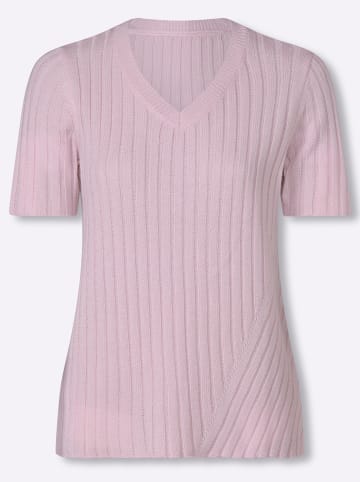 Sieh an! V-Pullover in hellrosé