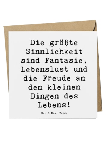 Mr. & Mrs. Panda Einladungskarte Spruch Sinnlichkeit und Freude ... in Weiß