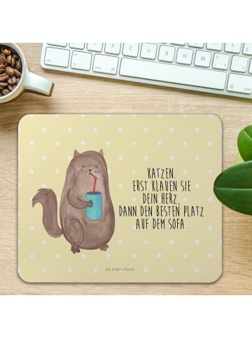 Mr. & Mrs. Panda Mouse Pad Katze Dose mit Spruch in Gelb Pastell