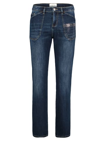 CARTOON Regular Fit-Jeans mit Strass in Dark Blue Denim