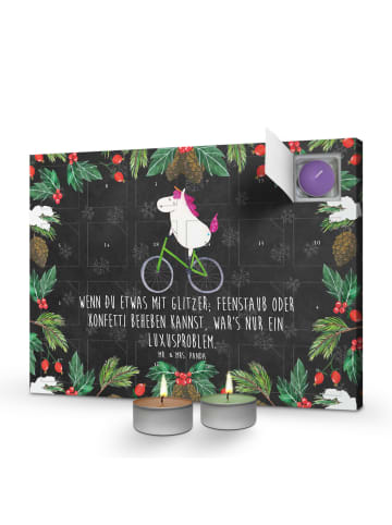 Mr. & Mrs. Panda Duftkerzen Adventskalender Einhorn Radfahrer mi... in Kreidetafel