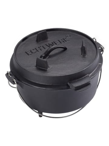 Echtwerk Gusseiserner Dutch Oven klein 49 l in Schwarz