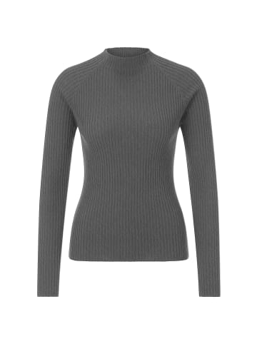 Rich & Royal Rib Mock-neck Strickpullover in Grey Melange