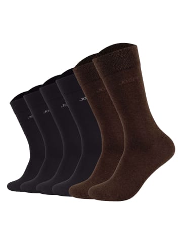 JOOP! Socken 6er Pack in 2xSchwarz/Dunkelbraun