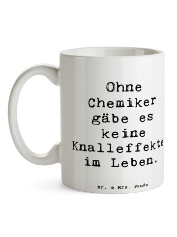 Mr. & Mrs. Panda Keramiktasse Spruch Chemiker Knalleffekte mit S... in Weiß