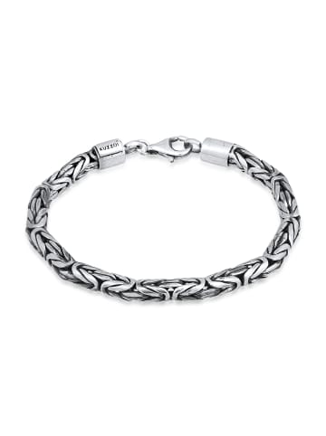 KUZZOI Armband 925 Sterling Silber Twisted in Schwarz