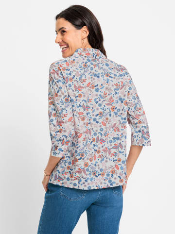 WITT WEIDEN Baumwollbluse in weiß-rosenquarz-bedruckt