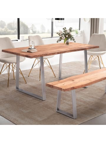 KADIMA DESIGN Esstisch Massivholz Industrial, Akazie-Holz, Metallfüße