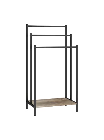 relaxdays Handtuchständer in Natur/ Schwarz - (B)43 x (H)81 x (T)28 cm