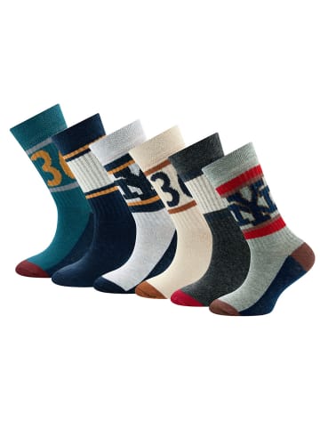 ewers 6er-Set Socken NY in grau  meliert