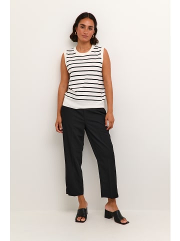 Kaffe Strickpullover KAlizza in Chalk / Black stripe