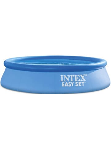 Intex Easy Set Pool (244x61cm) + Abdeckplane & Wasserball in blau