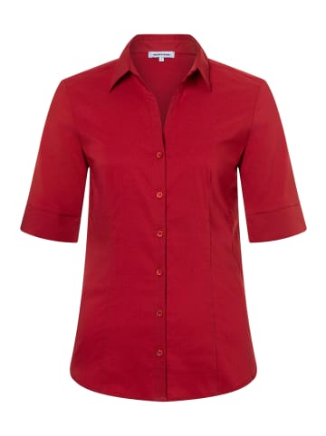 More & More schmale Halbarm-Bluse, Baumwollstretch in red pepper
