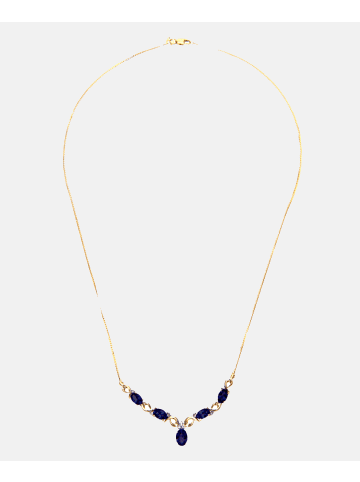 Diamant L'éternel Halskette aus 375 Gelbgold mit Diamant mit Saphir