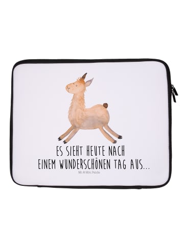 Mr. & Mrs. Panda Notebook Tasche Lama Springen mit Spruch in Weiß