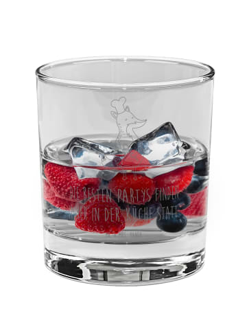 Mr. & Mrs. Panda Blümchentailglas Fuchs Koch mit Spruch in Transparent