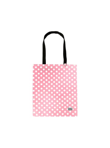 COFI 1453 Stylische Gepunktete Tasche mit Reisverschluss - Einkaufstasche in Rosa