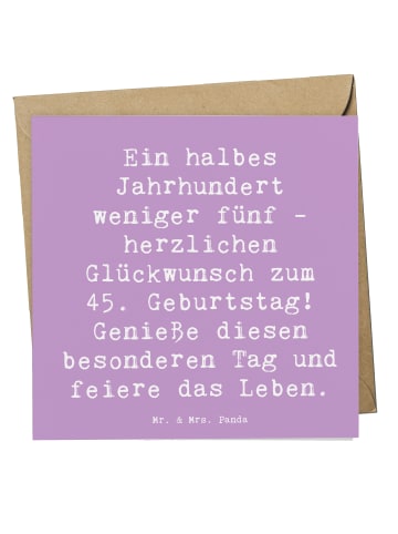 Mr. & Mrs. Panda Deluxe Karte Spruch 45. Geburtstag Feier mit Sp... in Lavendeltraum