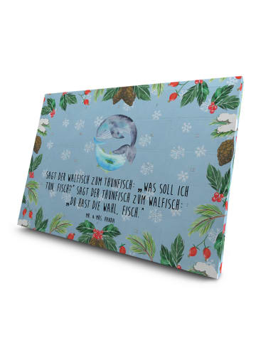Mr. & Mrs. Panda Tee Adventskalender Walfisch Thunfisch mit Spruch in Eisblau