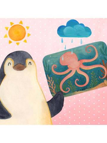 Mr. & Mrs. Panda Badvorleger Tintenfisch Design ohne Spruch in Weiß