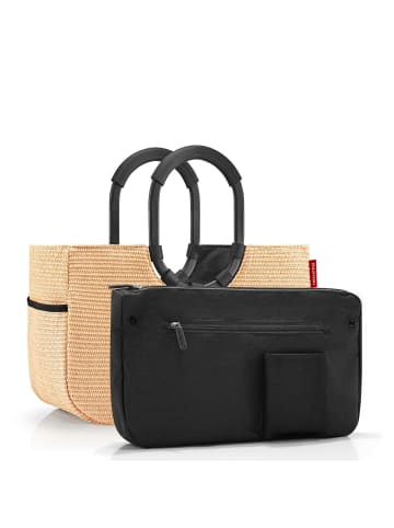 Reisenthel loopshopper M / Shopper 40 cm (summerstripes coffee) in frame raffia black