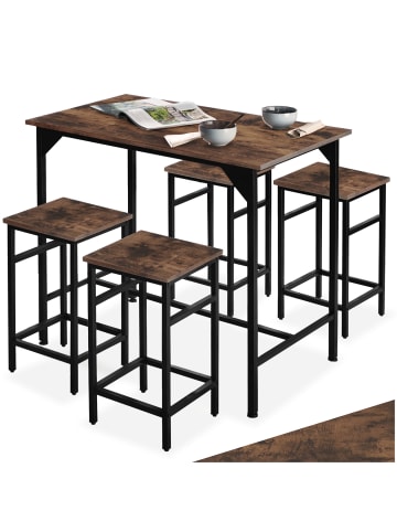 tectake Bistrotisch-Set, mit höhenverstellbaren Kunststofffüßen