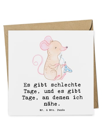 Mr. & Mrs. Panda Deluxe Karte Maus Nähen mit Spruch in Weiß